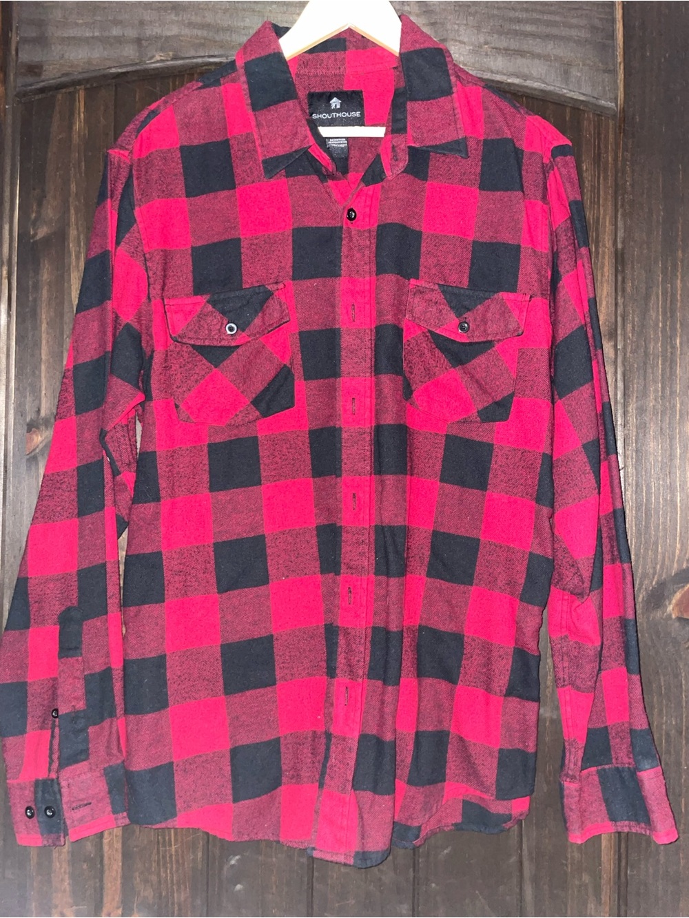 Shouthouse Red & Black Plaid Flannel Shirt - Men
